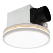 Akicon Bathroom Exhaust Fan with Light, Dimmable 3CCT LED Light with Night Light, 80 CFM, 2-Sones, Round, White