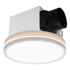 Akicon Bathroom Exhaust Fan with Light, Dimmable 3CCT LED Light with Night Light, 80 CFM, 2-Sones, Round, White