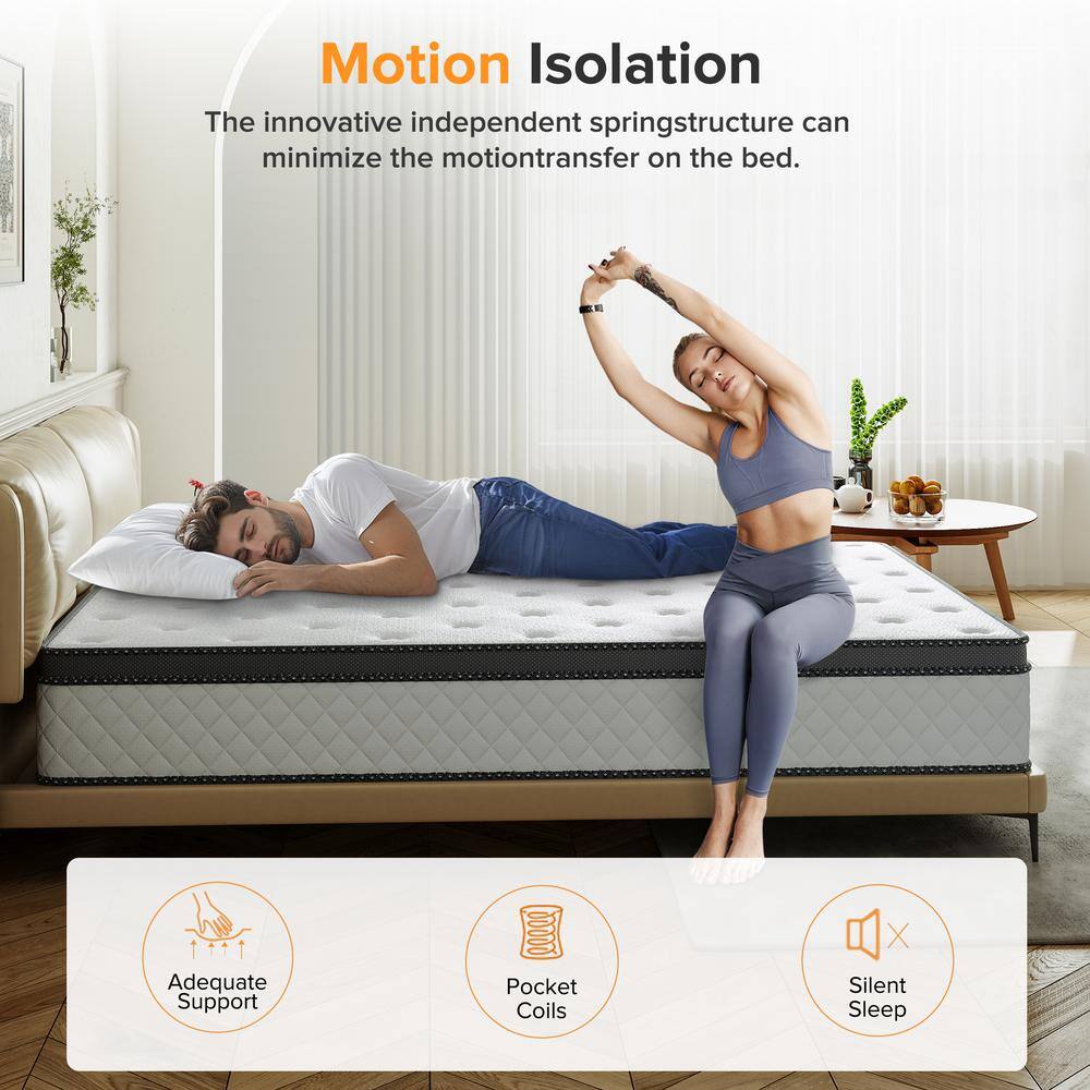 Babo Care King Size Medium Hybrid Memory Foam 10 in. with Pocket Spring and Cooling Gel Infused Breathable Mattress Babo Care King Size Medium Hybrid Memory Foam 10 in. with Pocket Spring and Cooling Gel Infused Breathable Mattress - Image 9