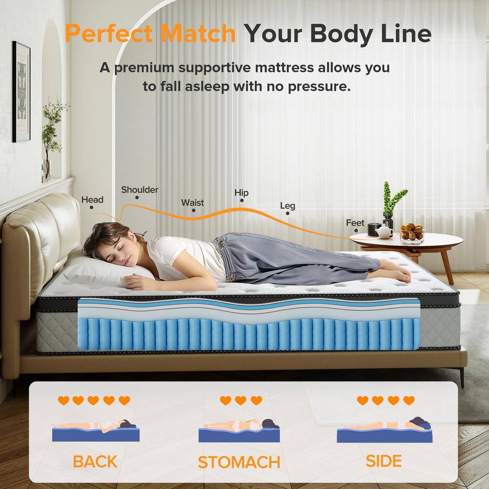 Babo Care King Size Medium Hybrid Memory Foam 10 in. with Pocket Spring and Cooling Gel Infused Breathable Mattress Babo Care King Size Medium Hybrid Memory Foam 10 in. with Pocket Spring and Cooling Gel Infused Breathable Mattress - Image 6