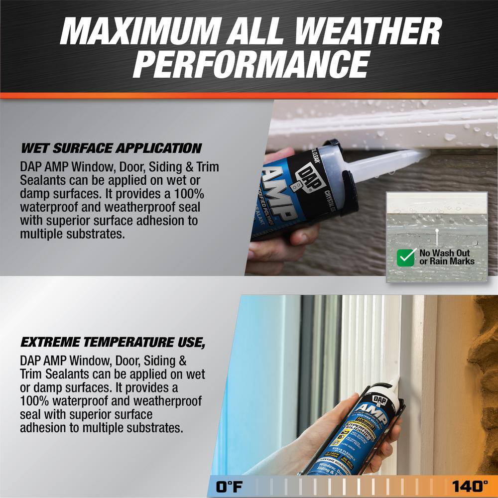 DAP AMP Advanced Modified 9 oz. White Polymer All Weather Window, Door and Siding Sealant (12-Pack) DAP AMP Advanced Modified 9 oz. White Polymer All Weather Window, Door and Siding Sealant (12-Pack) - Image 7