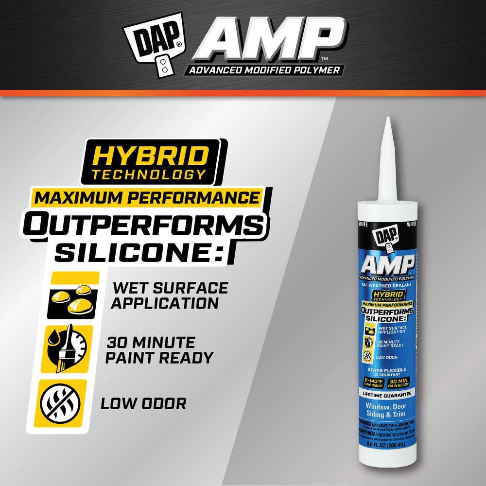 DAP AMP Advanced Modified 9 oz. White Polymer All Weather Window, Door and Siding Sealant (12-Pack) DAP AMP Advanced Modified 9 oz. White Polymer All Weather Window, Door and Siding Sealant (12-Pack) - Image 10
