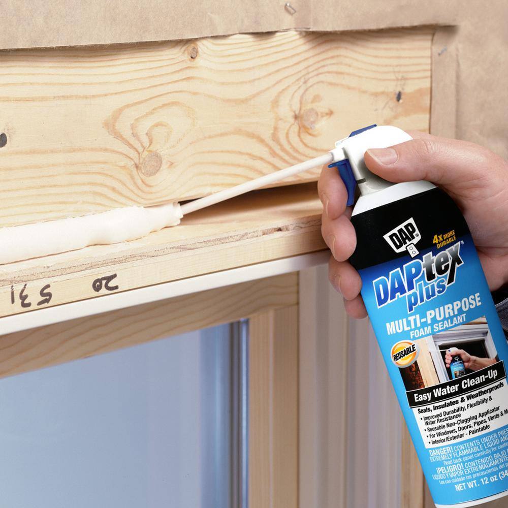 DAP Daptex Plus 12 oz. White Exterior/Interior Window and Door Foam Sealant (12-Pack) DAP Daptex Plus 12 oz. White Exterior/Interior Window and Door Foam Sealant (12-Pack) - Image 2