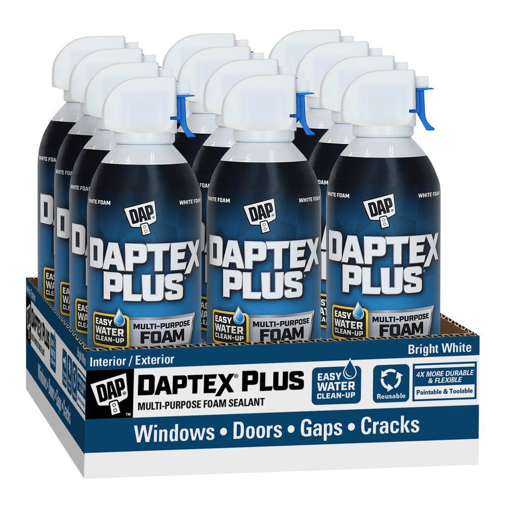 DAP Daptex Plus 12 oz. White Exterior/Interior Window and Door Foam Sealant (12-Pack) DAP Daptex Plus 12 oz. White Exterior/Interior Window and Door Foam Sealant (12-Pack)