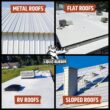 Liquid Rubber Silicone Roof Coating - Roof Sealant for Flat, Sloped, and Metal Roofs, White, 1 Gallon (128 oz)