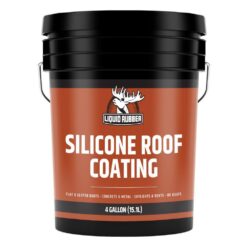 Liquid Rubber Silicone Roof Coating - Roof Sealant for Flat, Sloped, and Metal Roofs, White, 4 Gallons (512 oz)