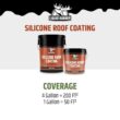 Liquid Rubber Silicone Roof Coating - Roof Sealant for Flat, Sloped, and Metal Roofs, White, 4 Gallons (512 oz)