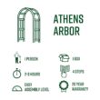 VITA 39"L x 23"W x 81"H Athens Vinyl Arbor, White, VA68111