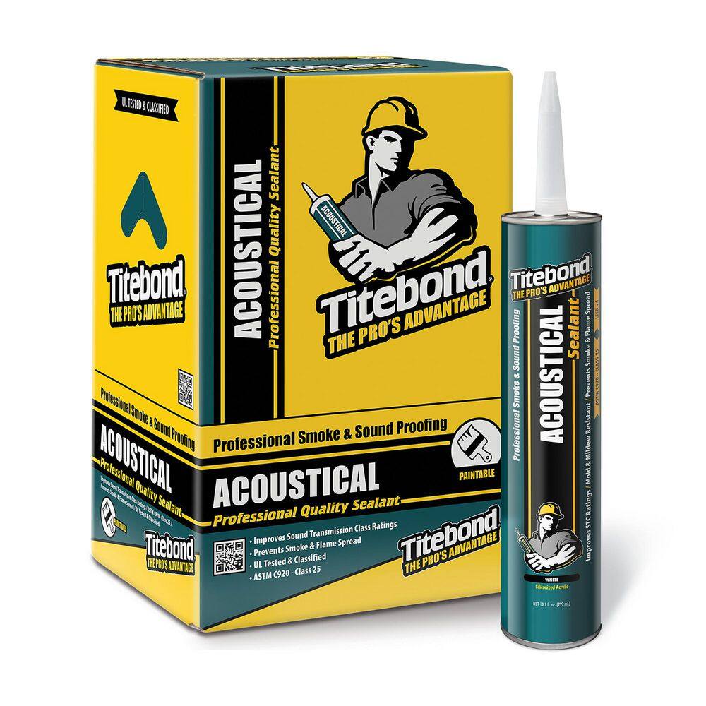 Titebond 28 oz. White Acoustical Smoke and Sound Sealant (12-Pack) Titebond 28 oz. White Acoustical Smoke and Sound Sealant (12-Pack)