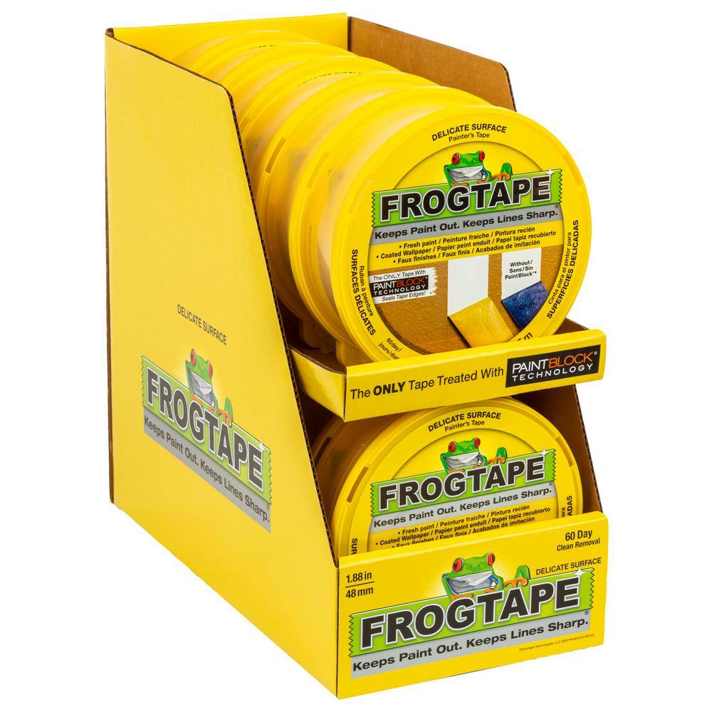 FrogTape Delicate Surface 1.88 in. x 60 yds. Painter's Tape with PaintBlock (12-Pack) FrogTape Delicate Surface 1.88 in. x 60 yds. Painter's Tape with PaintBlock (12-Pack)