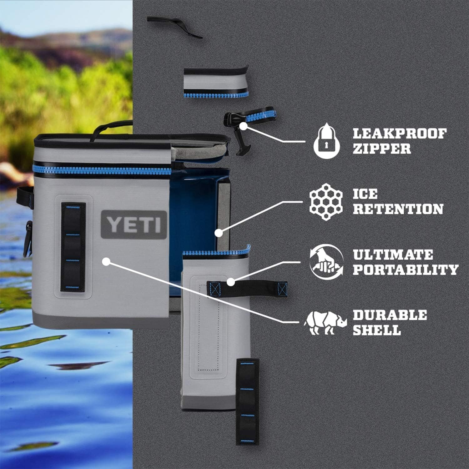 YETI Hopper Flip 12 Soft Cooler, Navy YETI Hopper Flip 12 Soft Cooler