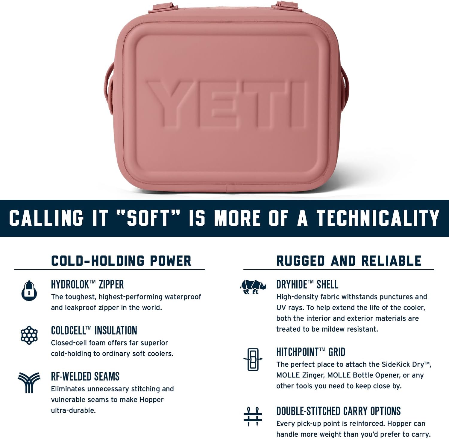YETI Hopper Flip 12 Soft Cooler, Sandstone Pink YETI Hopper Flip 12 Soft Cooler