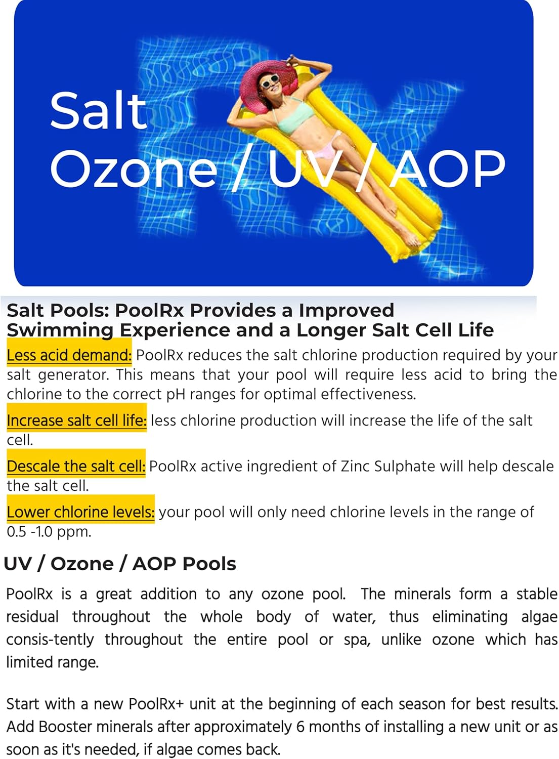 PoolRX+ Pool Unit 7.5k-20k gallons (4-Pack), Blue, (331003) PoolRX+ Pool Unit 7.5k-20k gallons (4-Pack), Blue, (331003)