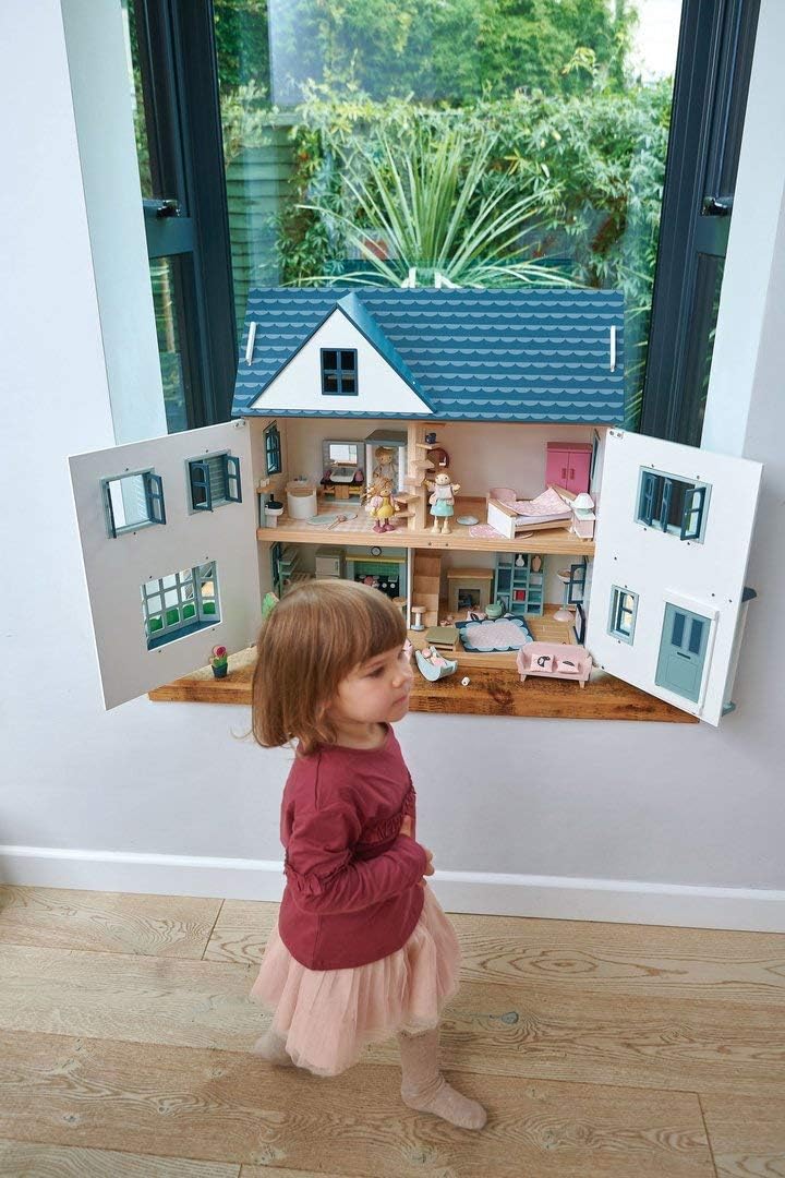 Tender Leaf Toys - Dovetail House - Large Luxury 27.36" Tall 3 Story Doll House with 6 Rooms Tender Leaf Toys - Dovetail House - Large Luxury 27.36" Tall 3 Story Doll House with 6 Rooms - Gender-Neutral Dollhouse - Encourage Creative and Imaginative Fun Play for Children - Age 3+