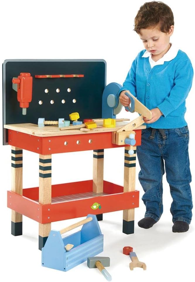 Tender Leaf Toys - Tender Leaf Tool Bench Tender Leaf Toys - Tender Leaf Tool Bench - 18 Pieces Pretend Play Construction Tool Set Made with Premium Materials and Craftsmanship - Creates Interest in DIY and Creative Role Play for Children 3+