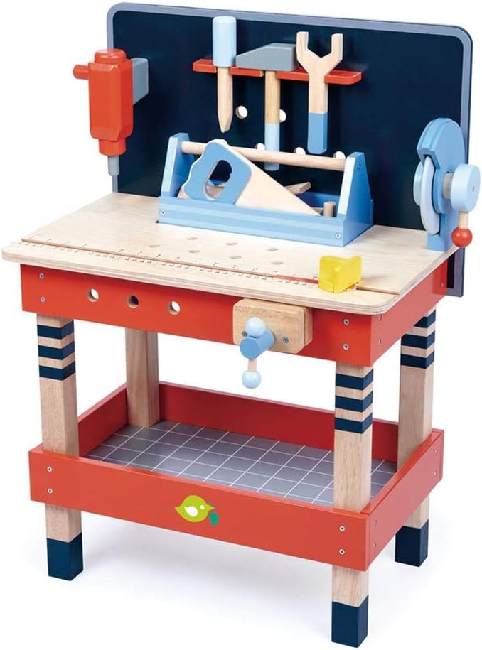 Tender Leaf Toys - Tender Leaf Tool Bench Tender Leaf Toys - Tender Leaf Tool Bench - 18 Pieces Pretend Play Construction Tool Set Made with Premium Materials and Craftsmanship - Creates Interest in DIY and Creative Role Play for Children 3+