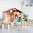 Tender Leaf Toys - Tender Leaf Farm - Realistic Colorful Wooden Farmhouse Toy Set for Creative Pretend Play for Kids 3+