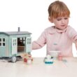 Tender Leaf Toys - Secret Meadow Shepherd’s Hut - Portable Furnished Wooden Shepherd’s Hut on Wheels with 11 Pcs Accessories and 3 Mice Dolls - Open-Ended Play and Story Tellings - Age 3+