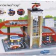 Tender Leaf Toys - Blue Bird Service Station - Classic Wooden Garage and Service Station for Cars and Helicopter with Ramps, Petrol Pumps and Car Wash Center - Imaginary and Roleplay for Children 3+
