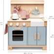 Tender Leaf Toys - Mini Chef Home Kitchen - Wooden Kitchenette Fully Equipped with Accessories for Pretend Cooking - Develops Social, Creative & Imaginative Skills - Learning Role Play - Age 3+