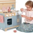 Tender Leaf Toys - Mini Chef Home Kitchen - Wooden Kitchenette Fully Equipped with Accessories for Pretend Cooking - Develops Social, Creative & Imaginative Skills - Learning Role Play - Age 3+