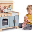 Tender Leaf Toys - Mini Chef Home Kitchen - Wooden Kitchenette Fully Equipped with Accessories for Pretend Cooking - Develops Social, Creative & Imaginative Skills - Learning Role Play - Age 3+