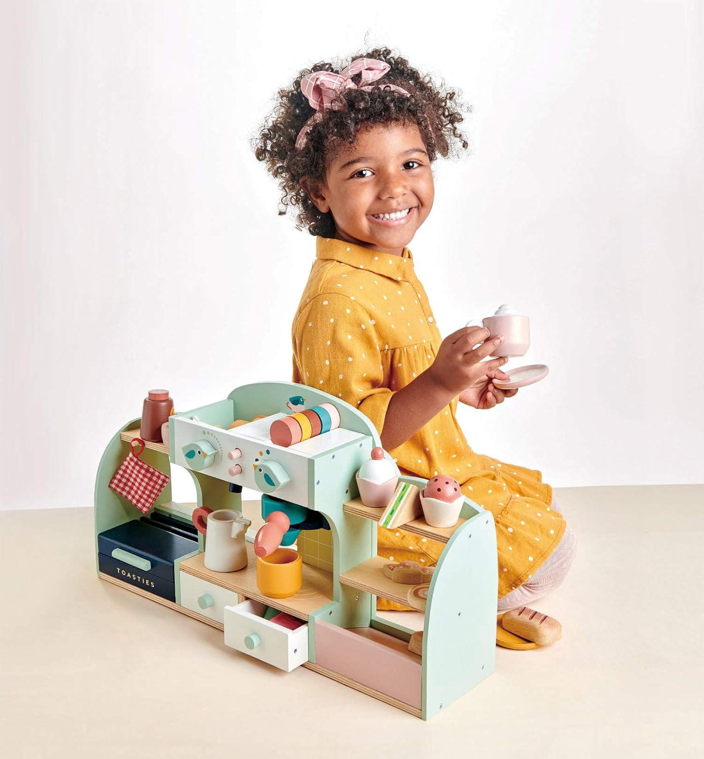 Tender Leaf Toys - Bird's Nest Café - 40 Pcs One-Stop Pretend Play Coffee Shop Tender Leaf Toys - Bird's Nest Café - 40 Pcs One-Stop Pretend Play Coffee Shop for Kids, Bakery and Cafe Set with Accessories - Promote Imaginative and Social Skills Development - Age 3+