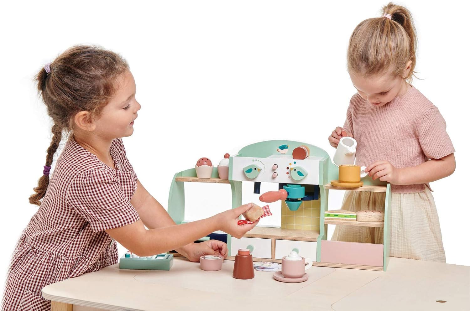 Tender Leaf Toys - Bird's Nest Café - 40 Pcs One-Stop Pretend Play Coffee Shop Tender Leaf Toys - Bird's Nest Café - 40 Pcs One-Stop Pretend Play Coffee Shop for Kids, Bakery and Cafe Set with Accessories - Promote Imaginative and Social Skills Development - Age 3+