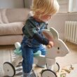 Tender Leaf Toys - Running Rabbit Ride On - Wooden Four Wheeled Push Balance Rabbit Themed Bike Tender Leaf Toys - Running Rabbit Ride On - Wooden Four Wheeled Push Balance Rabbit Themed Bike with Rubber Ring and Handle - Early Walk Development and Muscle Strength Enhancement for Children 18M+