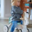 Tender Leaf Toys - Running Rabbit Ride On - Wooden Four Wheeled Push Balance Rabbit Themed Bike Tender Leaf Toys - Running Rabbit Ride On - Wooden Four Wheeled Push Balance Rabbit Themed Bike with Rubber Ring and Handle - Early Walk Development and Muscle Strength Enhancement for Children 18M+