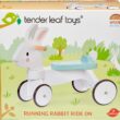 Tender Leaf Toys - Running Rabbit Ride On - Wooden Four Wheeled Push Balance Rabbit Themed Bike Tender Leaf Toys - Running Rabbit Ride On - Wooden Four Wheeled Push Balance Rabbit Themed Bike with Rubber Ring and Handle - Early Walk Development and Muscle Strength Enhancement for Children 18M+