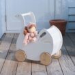 Tender Leaf Toys - Sweet Swan Pram - Wooden Swan Shape Dolls Stroller - Inspired Role-Play Toy for Boys and Girls, Improve Gross Motor Skills and Creativity - Age 18m +