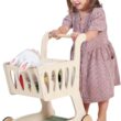 Tender Leaf Toys - Shopping Cart - Wooden Shopping Cart with Extra Storage Tender Leaf Toys - Shopping Cart - Wooden Shopping Cart with Extra Storage - Perfect Role Play Toy, Promotes Creativity and Imagination for Boys and Girls - Age 3+