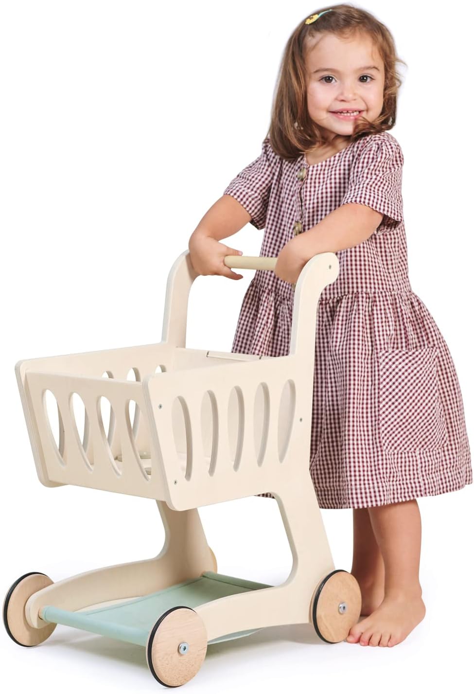 Tender Leaf Toys - Shopping Cart - Wooden Shopping Cart with Extra Storage Tender Leaf Toys - Shopping Cart - Wooden Shopping Cart with Extra Storage - Perfect Role Play Toy, Promotes Creativity and Imagination for Boys and Girls - Age 3+