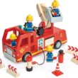 Tender Leaf Toys - Fire Engine - Wooden Fire Truck Toy with Firefighters and Accessories - Story Telling, Pretend Play and Imaginative Play for Age 3+