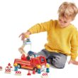 Tender Leaf Toys - Fire Engine - Wooden Fire Truck Toy with Firefighters and Accessories - Story Telling, Pretend Play and Imaginative Play for Age 3+