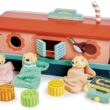 Tender Leaf Toys - Little Otter Canal Boat - 23 Pcs Furnished Wooden Boat Toy Tender Leaf Toys - Little Otter Canal Boat - 23 Pcs Furnished Wooden Boat Toy with Removeable Roof and Animal Figures - Gender-Neutral Open-Ended Play Set for Story Telling - Age 3 +