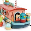 Tender Leaf Toys - Little Otter Canal Boat - 23 Pcs Furnished Wooden Boat Toy Tender Leaf Toys - Little Otter Canal Boat - 23 Pcs Furnished Wooden Boat Toy with Removeable Roof and Animal Figures - Gender-Neutral Open-Ended Play Set for Story Telling - Age 3 +