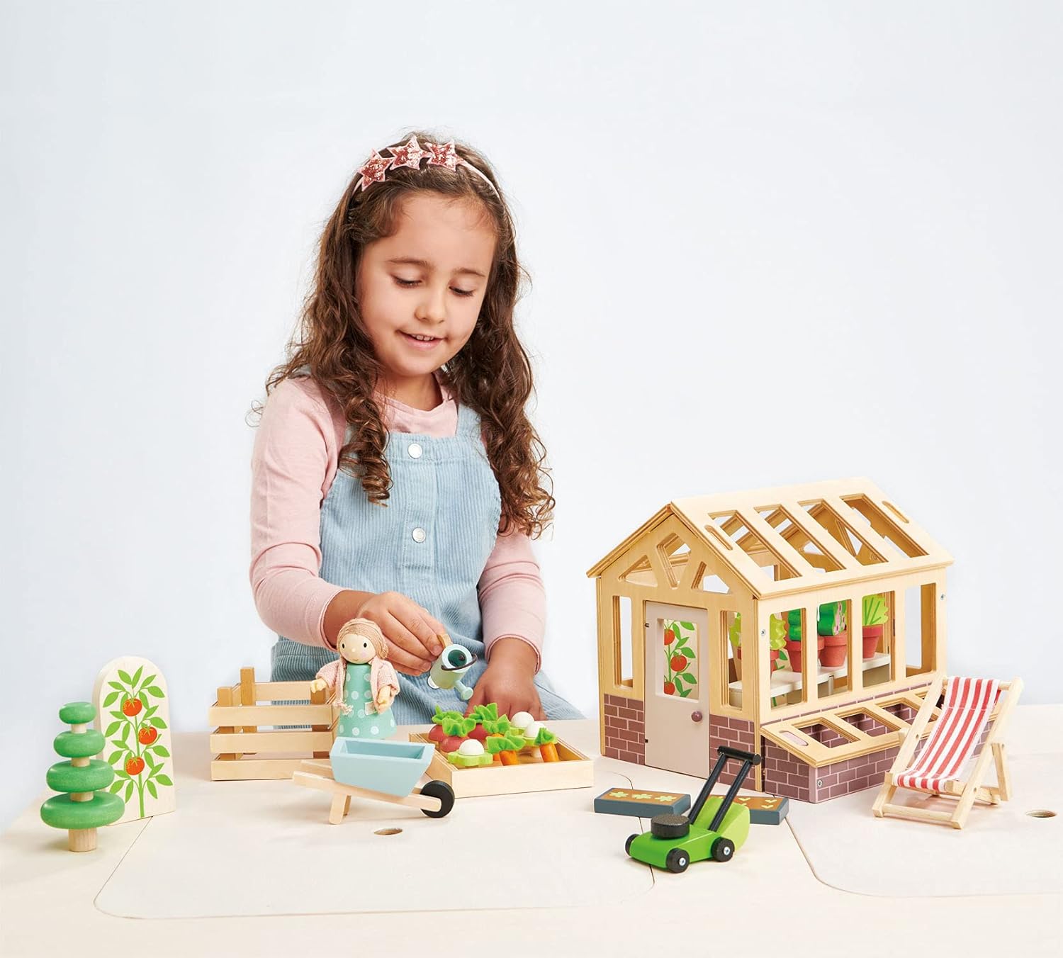 Tender Leaf Toys - Greenhouse Garden Set - 28 Pcs Natural Gardening Miniature Pretend Play Set, Wooden Harvest Farm Toys Tender Leaf Toys - Greenhouse Garden Set - 28 Pcs Natural Gardening Miniature Pretend Play Set, Wooden Harvest Farm Toys - Inspires Endless Imaginative Play - Age 3+