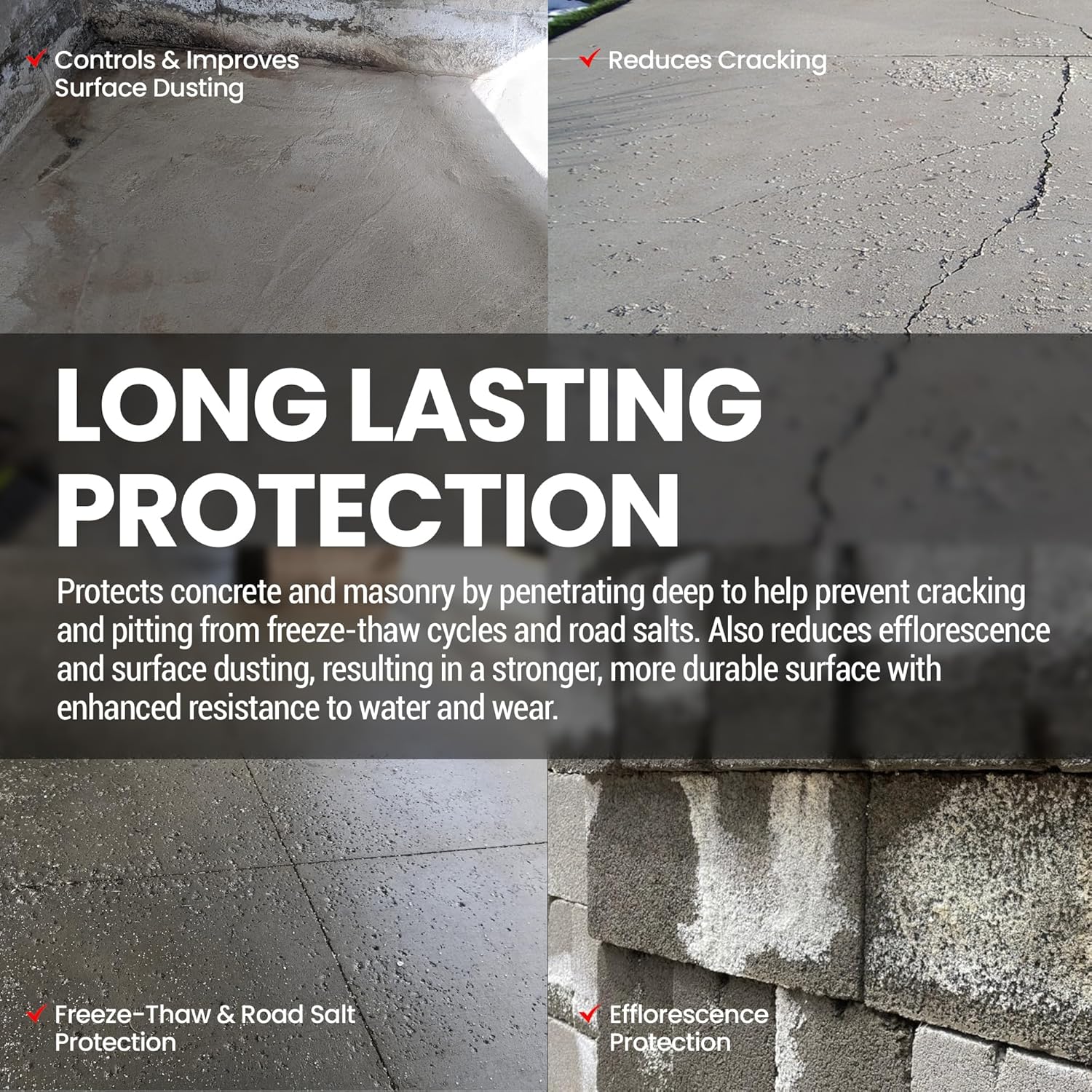 LastiSeal Brick & Concrete Sealer - Waterproofs & Strengthens Brick, Concrete, Pavers, Porous Stone - Flat/Natural - 5 Gals LastiSeal Brick & Concrete Sealer - Waterproofs & Strengthens Brick, Concrete, Pavers, Porous Stone - Flat/Natural - 5 Gals
