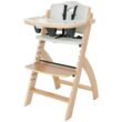 Abiie Beyond Junior Wooden High Chair with Tray - 6 Months to 250 Lb - Water Resistant - Natural Wood/Dove Grey Cushion