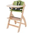 Abiie Beyond Junior Wooden High Chair with Tray - 6 Months to 250 Lb - Water Resistant - Natural Wood with Olive Cushion
