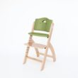 Abiie Beyond Junior Wooden High Chair with Tray - Adjustable and Convertible High Chair for Babies and Toddlers - 6 Months to 250 Lb - Water Resistant - Natural Wood with Olive Cushion