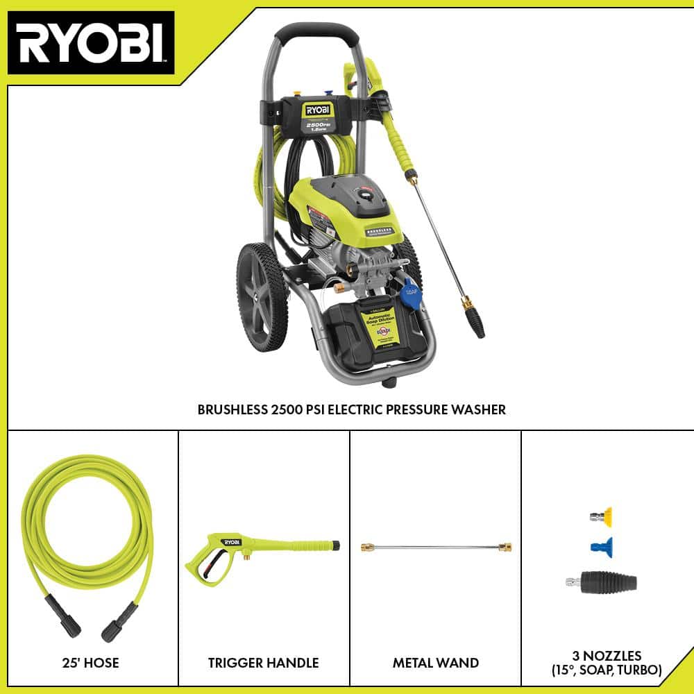 RYOBI 2500 PSI 1.2 GPM High Performance Cold Water Electric Pressure Washer RY142500 RYOBI 2500 PSI 1.2 GPM High Performance Cold Water Electric Pressure Washer RY142500