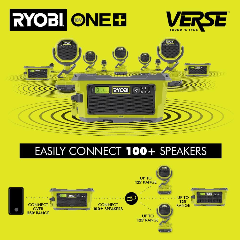 RYOBI ONE+ 18V Hybrid VERSE LINK Stereo (Tool Only) PCL601B RYOBI ONE+ 18V Hybrid VERSE LINK Stereo (Tool Only) PCL601B