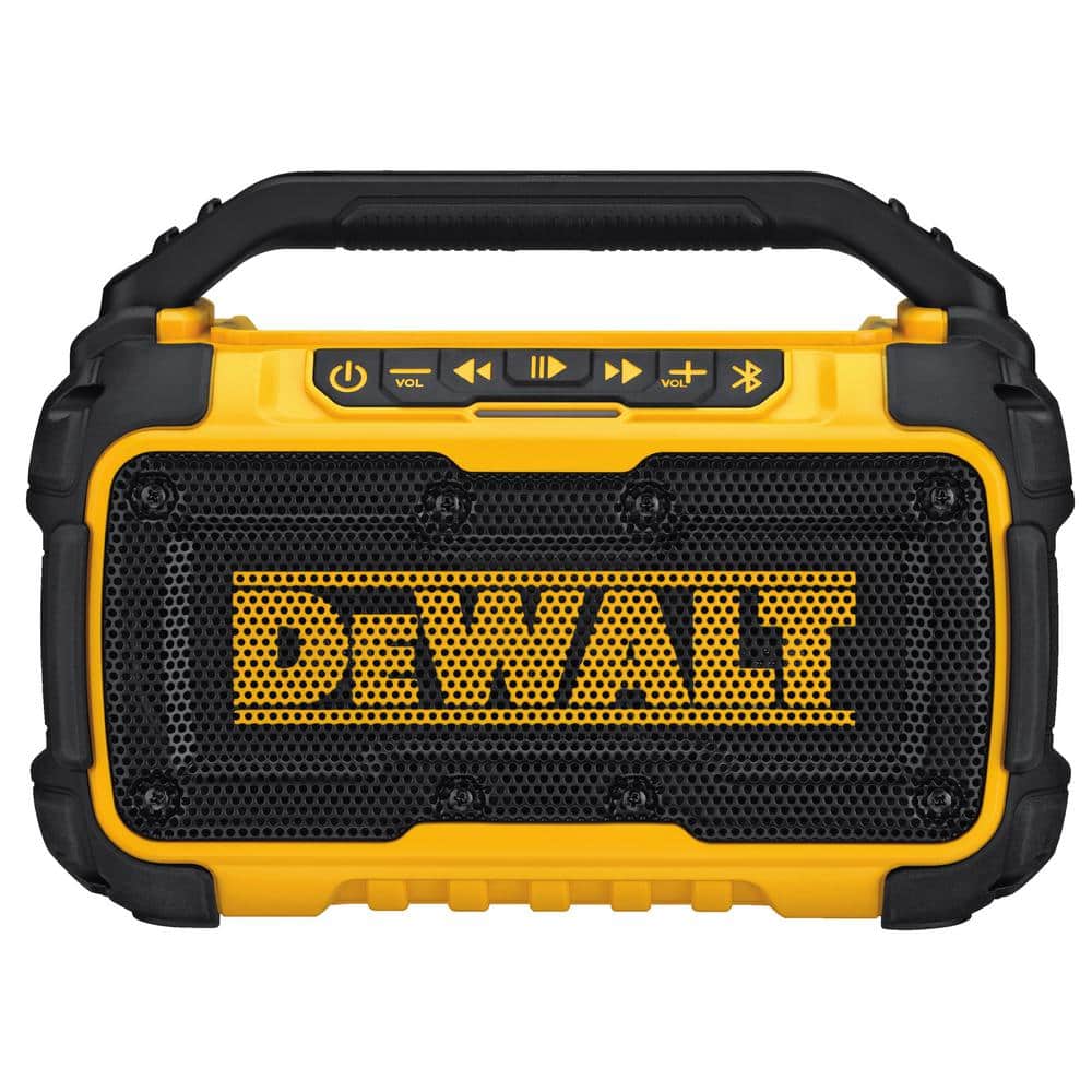 DEWALT 20V MAX Lithium-Ion Cordless Bluetooth Speaker with POWERSTACK 1.7 Ah Battery Pack and Charger DCR010WDCBP034C DEWALT 20V MAX Lithium-Ion Cordless Bluetooth Speaker with POWERSTACK 1.7 Ah Battery Pack and Charger DCR010WDCBP034C