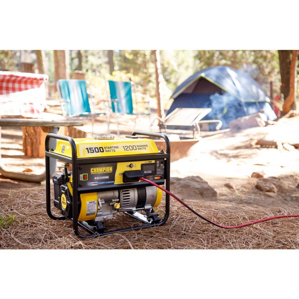 Champion Power Equipment 1500/1200-Watt Recoil Start Gasoline Powered RV Ready Portable Generator with CO Shield 201285