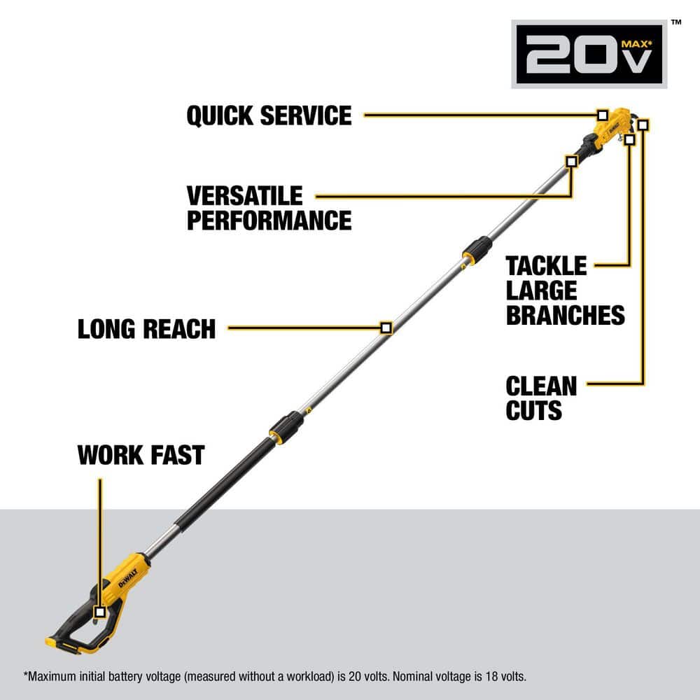 DEWALT 20V MAX Cordless Battery Powered Pole Pruner (Tool Only) DCPPR320B