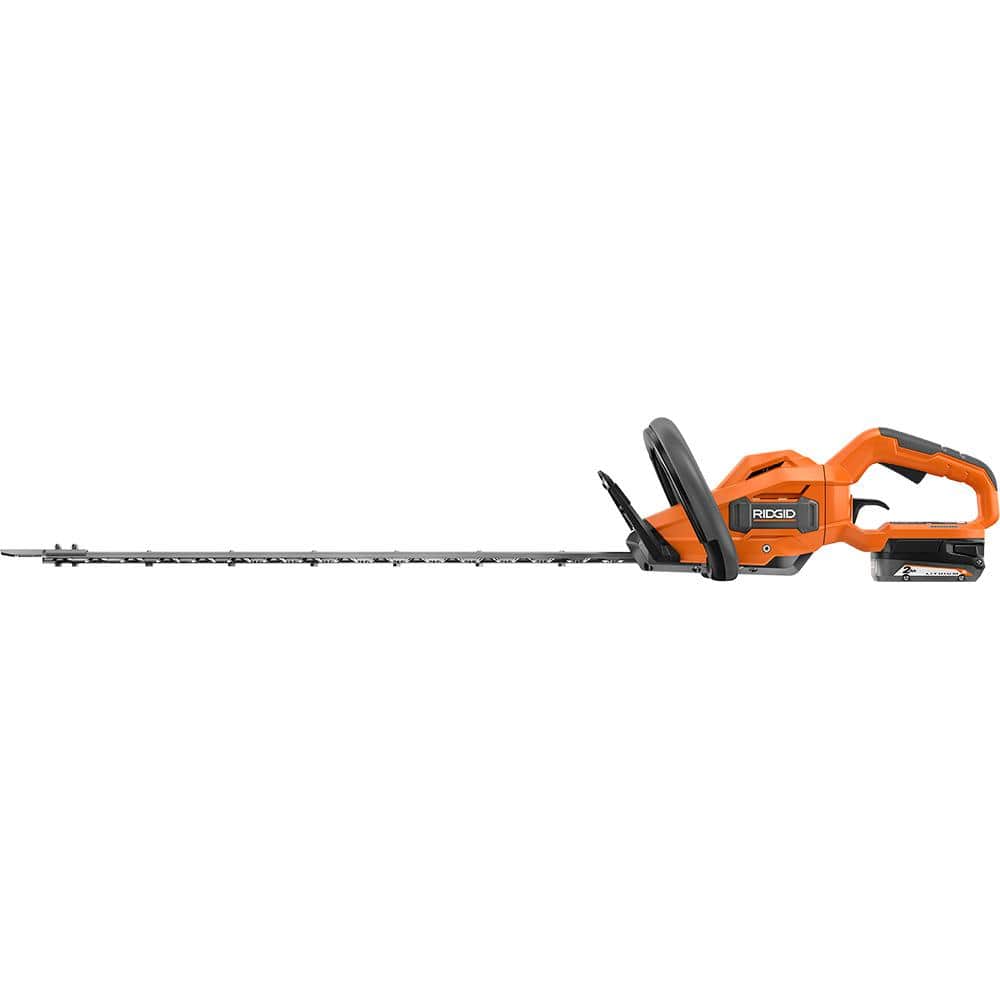 RIDGID 18V Brushless Cordless Battery 22 in. Hedge Trimmer with 2.0 Ah Battery and Charger R01401K