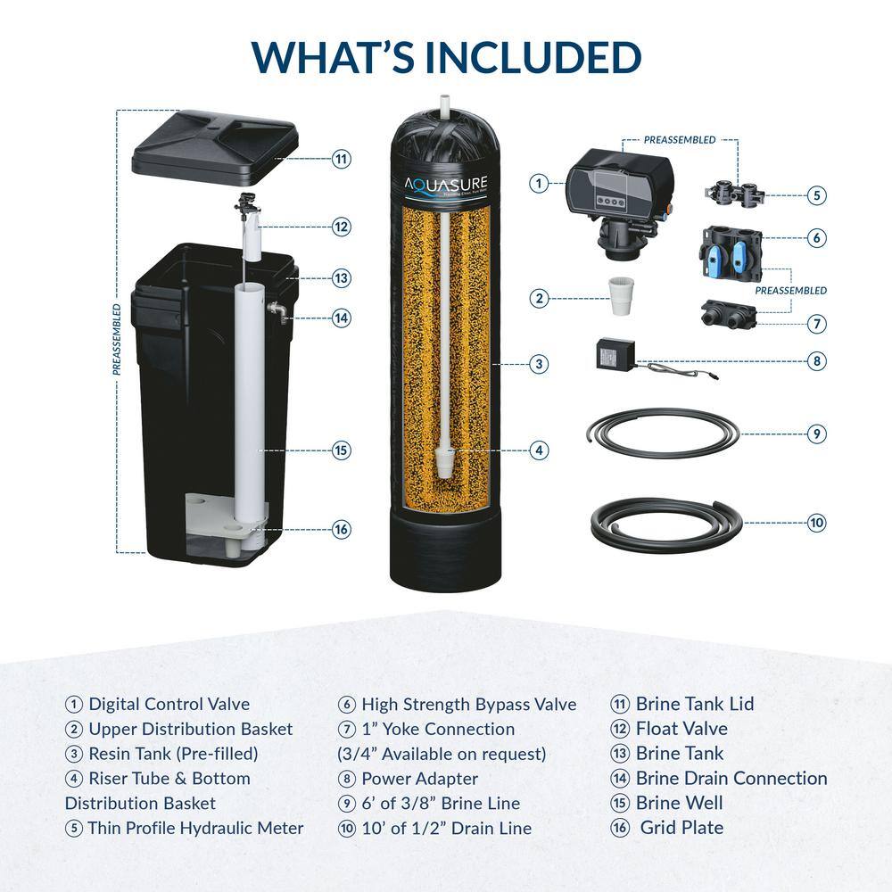 AQUASURE Harmony Series 48,000 Grain Digital Metered Water Softener AS-HS48D AQUASURE Harmony Series 48,000 Grain Digital Metered Water Softener AS-HS48D
